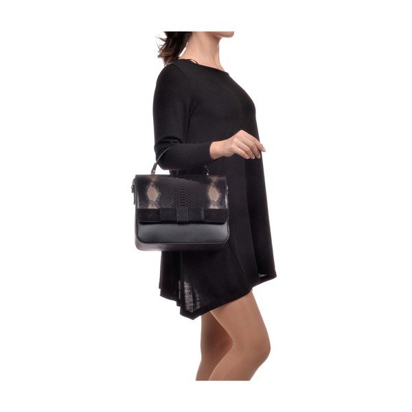 Andrea fekete bőr kézitáska - Mangotti Bags-image-2