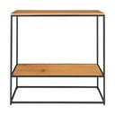 Natúr színű konzolasztal tölgyfa dekoros asztallappal 80x36 cm Vita – House Nordic