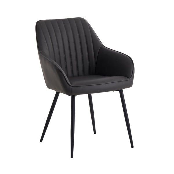 Sötétszürke kárpitozott karfás étkezőfotel szett 2 db-os Nolan Stripe – Unique Furniture