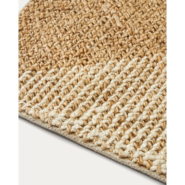 Bézs-krémszínű juta szőnyeg 160x230 cm Maelan – Kave Home-image-4