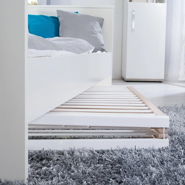 Fehér-natúr színű összecsukható gurulós babaágy 60x120 cm Fold up – Roba-image-1