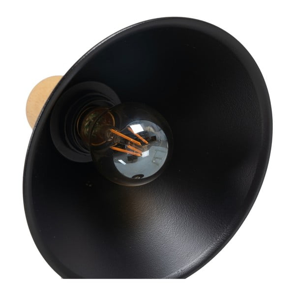 Fekete-natúr színű asztali lámpa fém búrával (magasság 55 cm) – Ixia-image-2