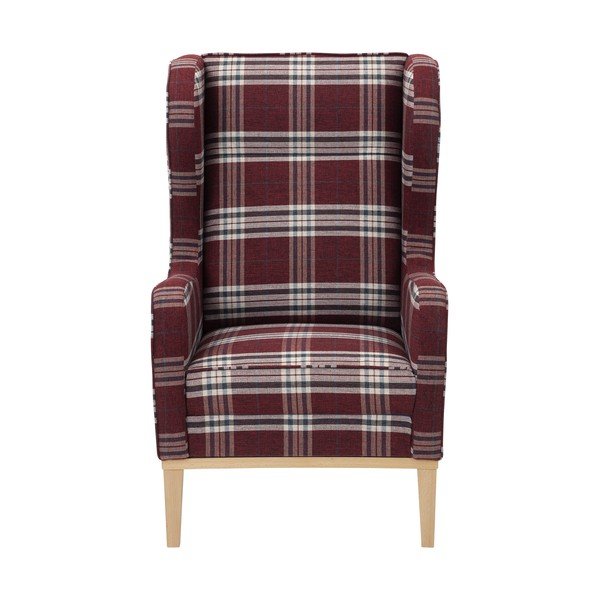 Angelo piros kockás füles fotel - Max Winzer-image-2