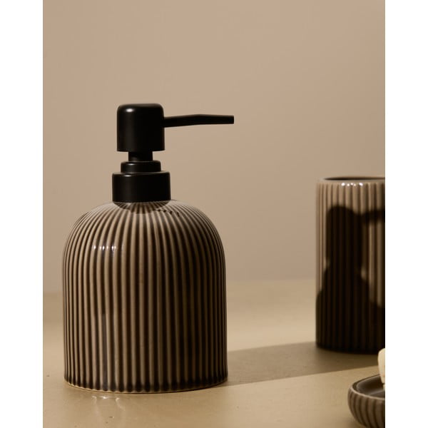 Sötétbarna kerámia fogkefetartó pohár Selime – Kave Home-image-3