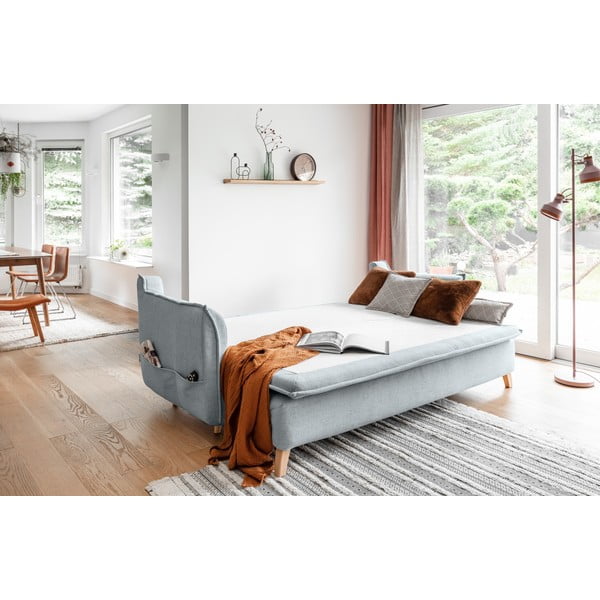 Világosszürke kinyitható kanapé 225 cm Charming Charlie – Miuform-image-4