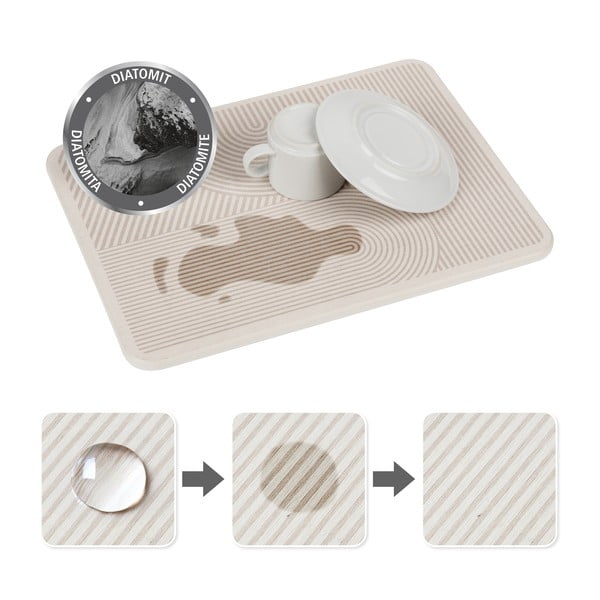 Bézs kovaföld edénycsepegtető alátét 40x30 cm Damon – Wenko-image-3
