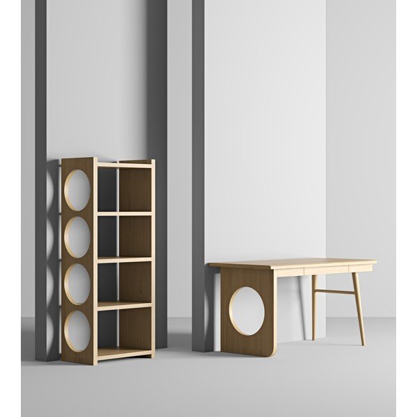 Bau könyvespolc tölgyfa dekorral - Woodman-image-3