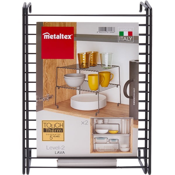 Brooklyn Lava 2 db fekete kiegészítő konyhai polc - Metaltex-image-4