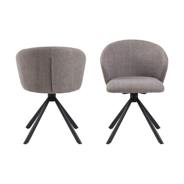 Szürke kárpitozott étkezőfotel szett 2 db-os Pippa – Actona-image-2