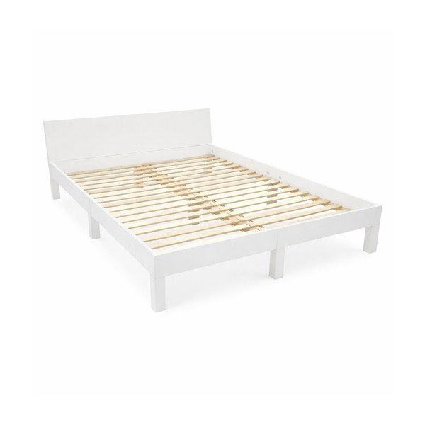 Fehér bükkfa franciaágy ágyráccsal 140x200 cm Dabi – Ragaba