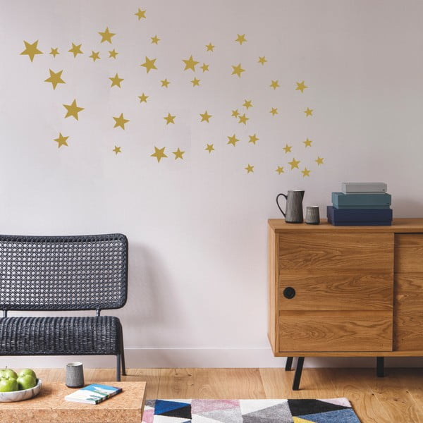 Stars arany színű falmatricák - Art for Kids