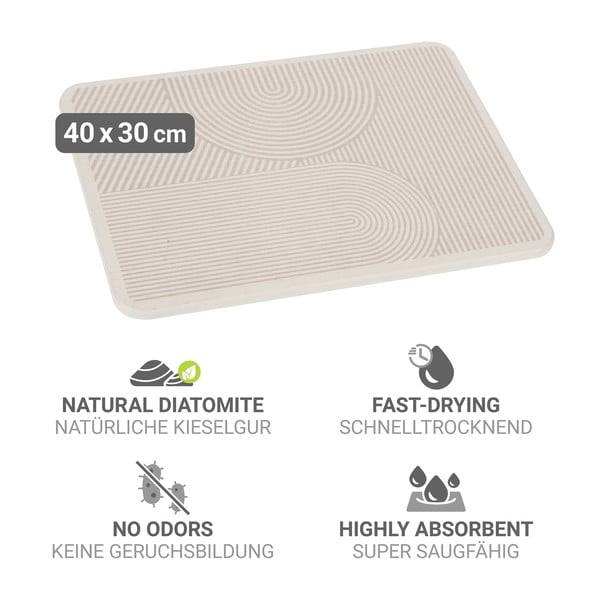 Bézs kovaföld edénycsepegtető alátét 40x30 cm Damon – Wenko-image-4