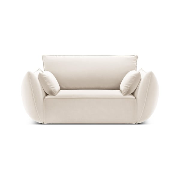 Bézs bársony fotel Vanda – Mazzini Sofas-image-2