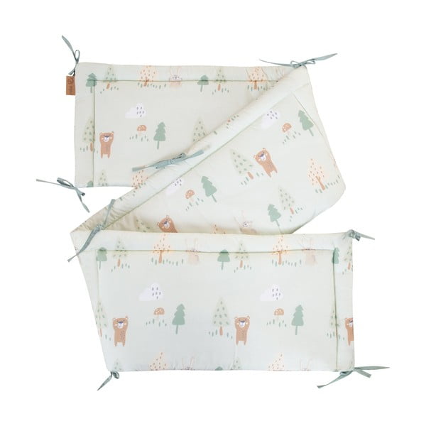 Világoszöld pamut rácsvédő 170 cm Woodland Buddies – Roba