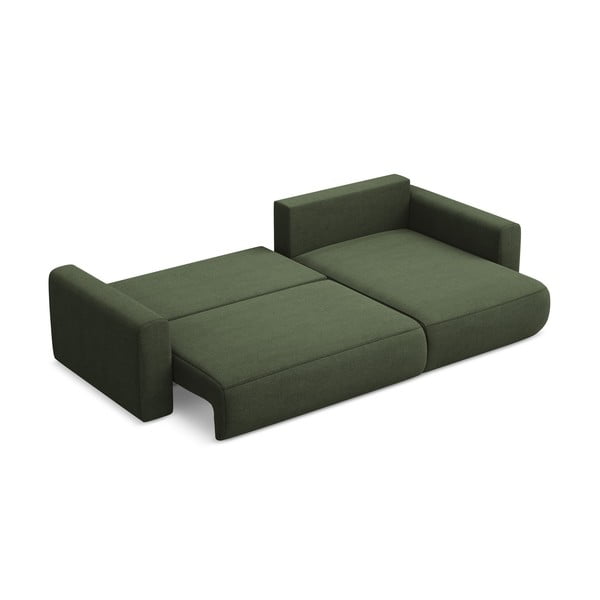 Khaki kinyitható-tárolóhelyes sarokkanapé (jobb oldali-heverő résszel) Kapua – Makamii-image-4