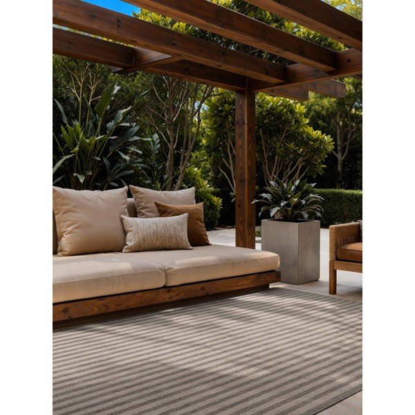 Szürke-krémszínű kültéri-beltéri szőnyeg 120x170 cm Haringey Linley – Ted Baker-image-1