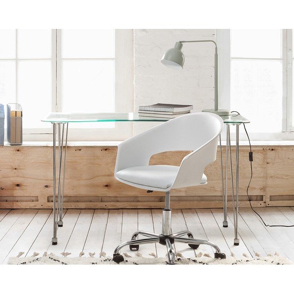 Íróasztal üveg asztallappal 60x120 cm Rondo – Bizzotto-image-1