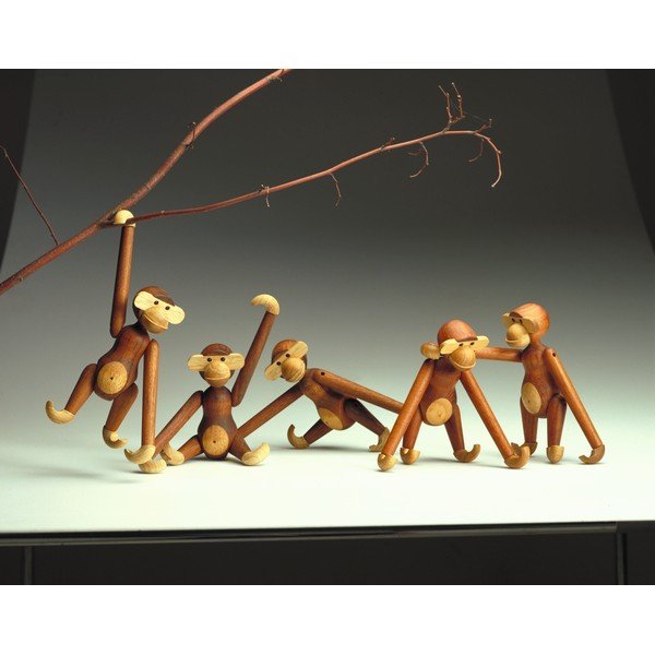 Bojesen Denmark Monkey dekorációs figura tömör fából - Kay-image-1