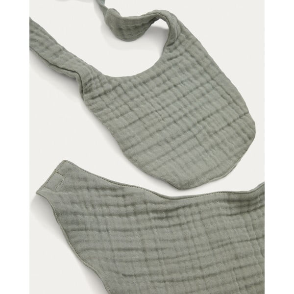 Zöld muszlin előke szett 2 db-os Prune – Kave Home-image-3