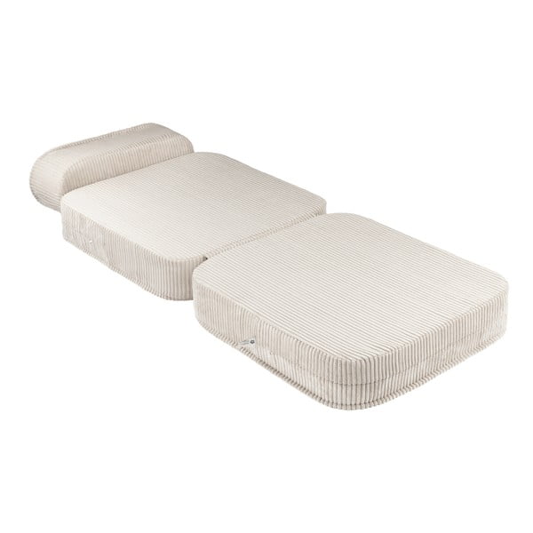 Krémszínű kordbársony gyerek fotel Flip – Wigiwama-image-2