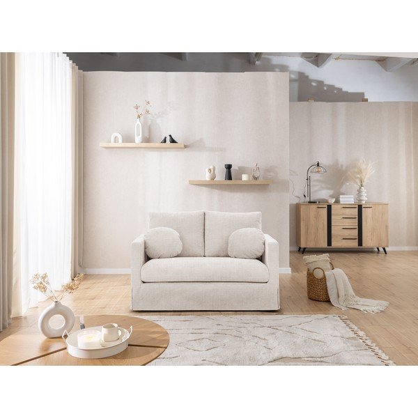 Krémszínű kanapé 140 cm Paphos – Ropez-image-1