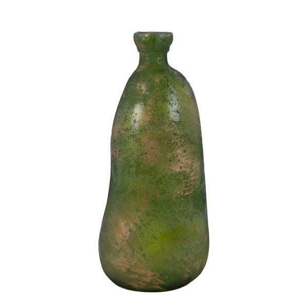 Simplicity zöld patinás újrahasznosított üveg váza, magasság 51 cm - Ego Dekor