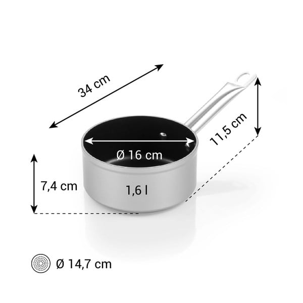 Indukciós tűzhelyhez alkalmas alumínium edény 1,3 l GrandChef+ – Tescoma-image-1