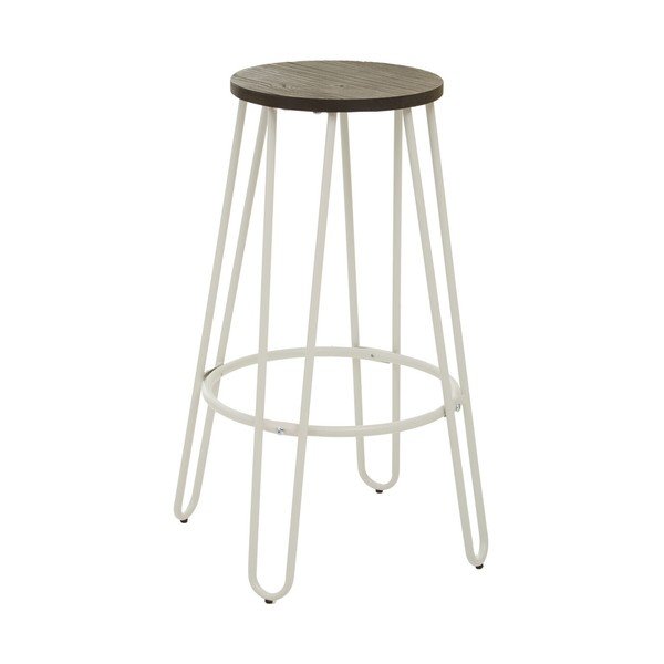 Fehér-natúr színű szilfa bárszék (ülésmagasság 75 cm) District – Premier Housewares