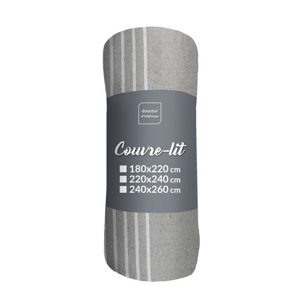 Szürke ágytakaró 240x260 cm Adele – douceur d'intérieur