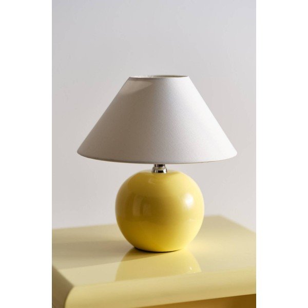Sárga-krémszínű kerámia asztali lámpa (magasság 29 cm) Karamell – Jotex-image-2