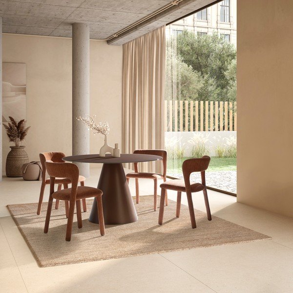 Kerek étkezőasztal üveg asztallappal ø 120 cm Vida – MOME-image-1