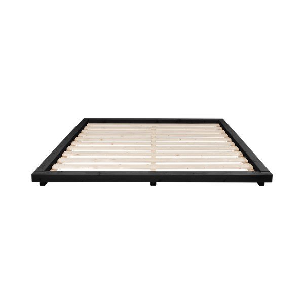 Dock Comfort Mat Black/Black borovi fenyőfa franciaágy matraccal és tatamival, 140 x 200 cm - Karup Design-image-1