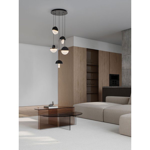 Fekete fém LED dimmelhető függőlámpa ø 46 cm Dorin – Nova Luce-image-1