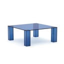 Kék üveg dohányzóasztal 85x85 cm Adularia – Kave Home
