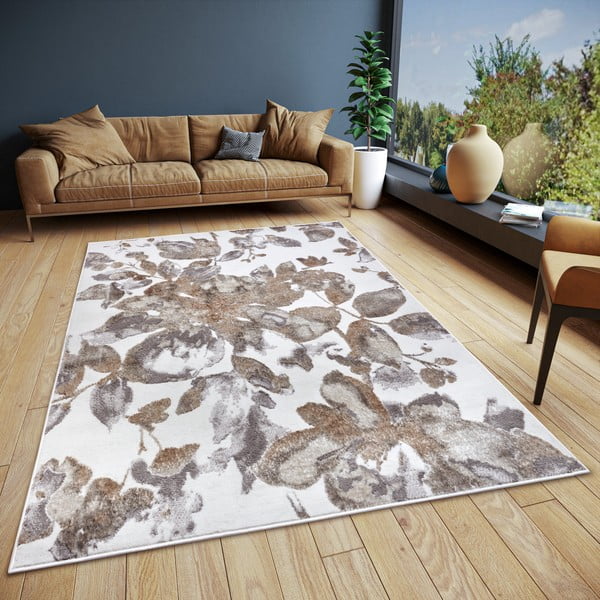 Szürke-barna szőnyeg 57x90 cm Shine Floral – Hanse Home-image-1