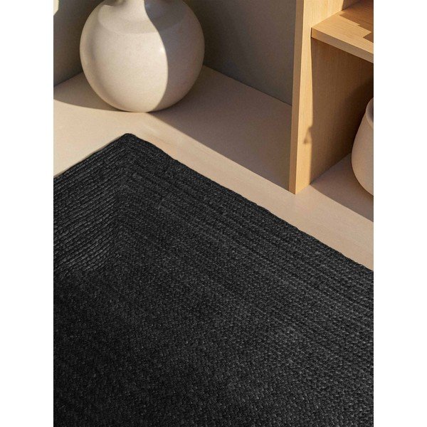 Fekete kétoldalas-kézi szövésű juta szőnyeg 200x300 cm Juno – Hanse Home-image-2