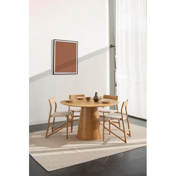 Fawn étkezőszék tömör tölgyfából, fehér ülőrésszel - Gazzda-image-2