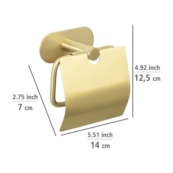 Öntapadós rozsdamentes acél WC-papír tartó Orea Gold – Wenko-image-4