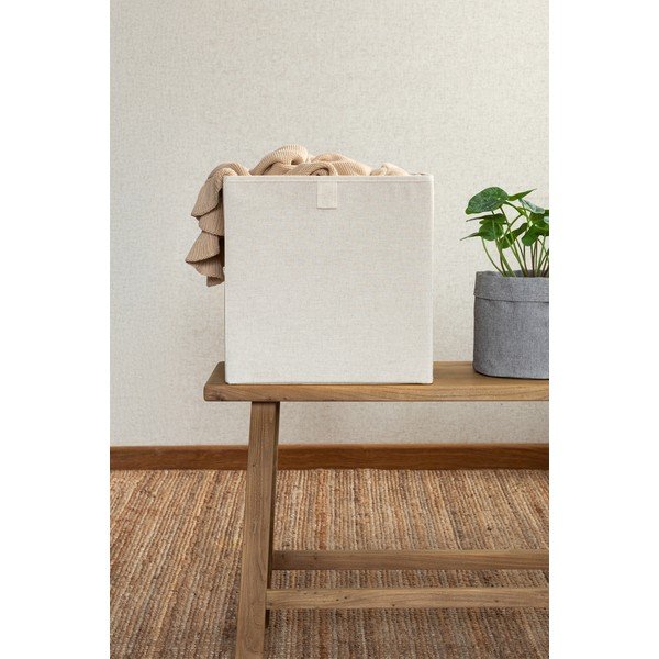 Bézs textil tárolódoboz 32x31,5x31,5 cm Soft Storage Cube – Bigso-image-3