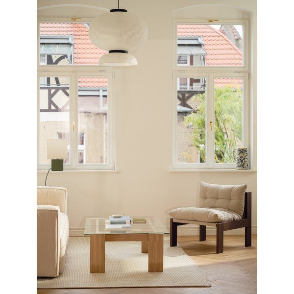 Natúr színű dohányzóasztal üveg asztallappal 86x132 cm Naiko – noo.ma-image-2