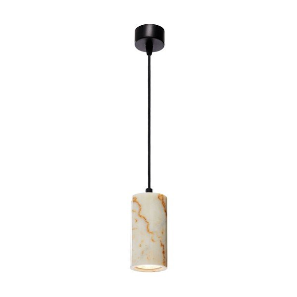 Krémszínű függőlámpa márvány búrával ø 6,5 cm Selma – Opviq lights