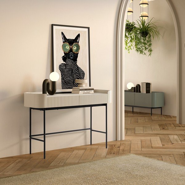 Krémszínű konzolasztal 40x120 cm Willa – MOME-image-1