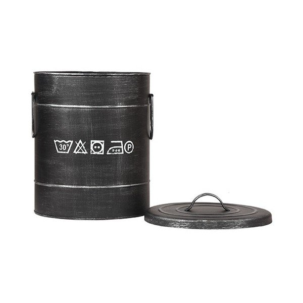Fekete fém szennyestartó, ⌀ 26 cm - LABEL51-image-1
