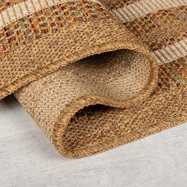 Natúr színű kültéri-beltéri szőnyeg 120x170 cm Layla Border – Flair Rugs-image-2