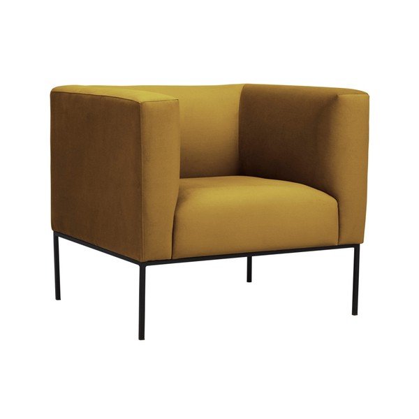 Neptune sárga bársony fotel - Windsor & Co Sofas-image-2