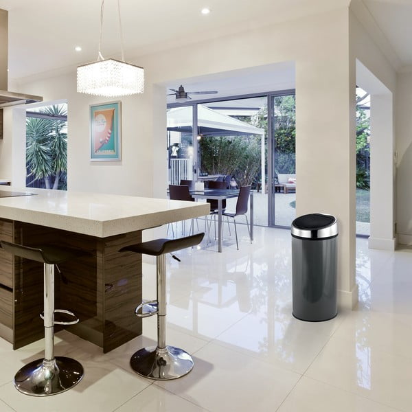 Sötétszürke acél érintésre nyíló szemetes 30 l – MSV-image-1