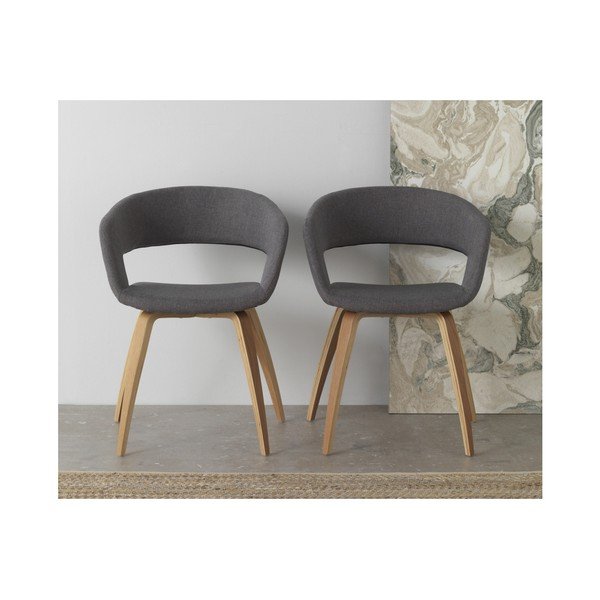 Szürke kárpitozású fa étkezőszék - Geese-image-2