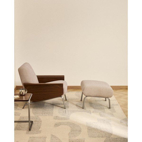 Világosbarna zsenília lábtartó Amsen – Kave Home-image-1