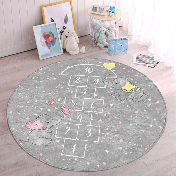 Szürke gyerek szőnyeg ø 80 cm Comfort – Mila Home-image-2