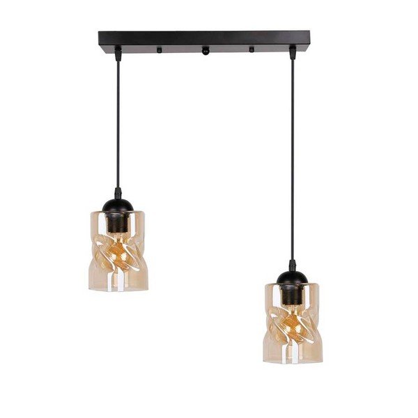 Fekete függőlámpa üveg búrával 10x44 cm Felis – Candellux Lighting-image-3